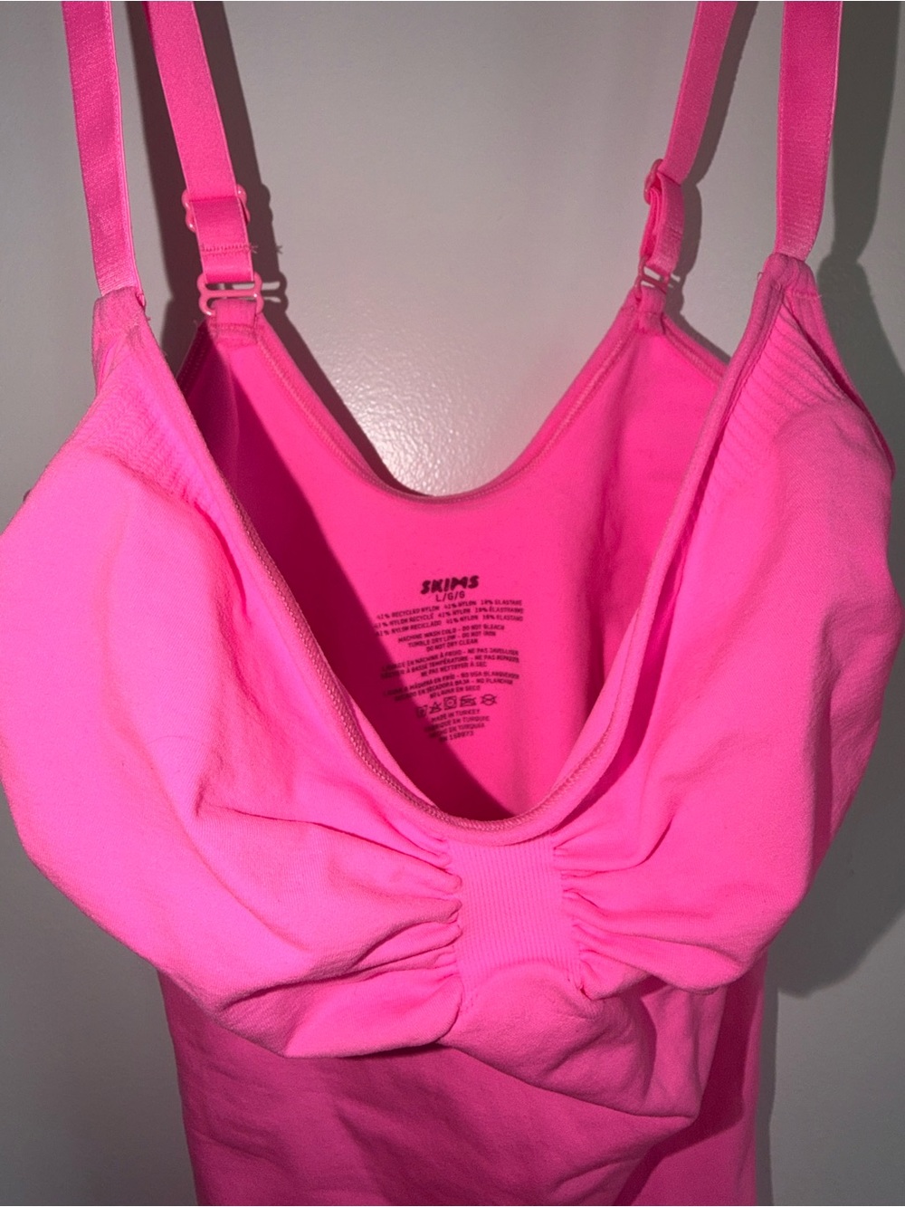 Skims Girls' Neon Pink One-Piece - Picture 2 of 4